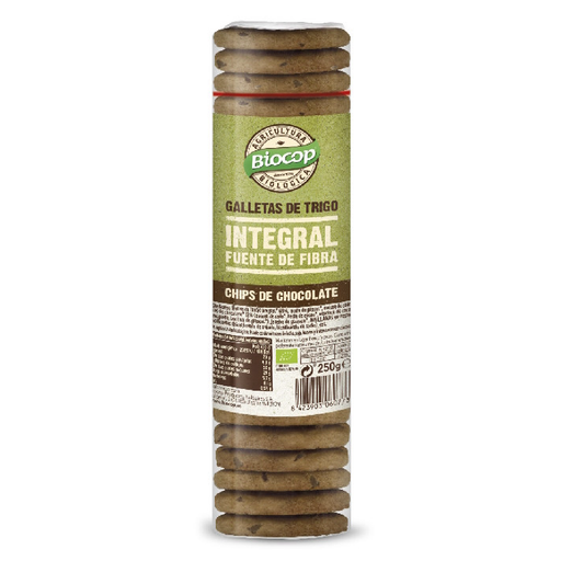 Galletas de Trigo Integral con Chips de Chocolate Biocop 250 g