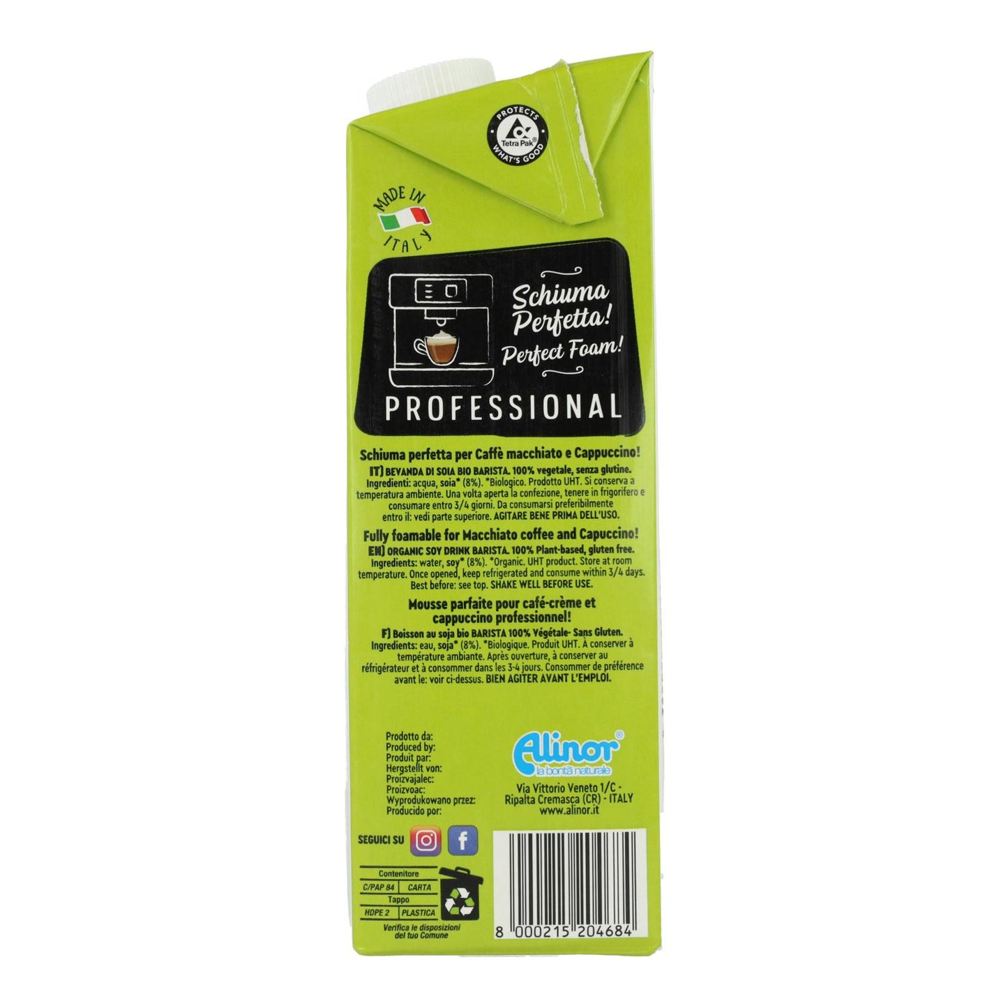 Bebida de Soja Barista sin gluten BIO Vitariz 1 L