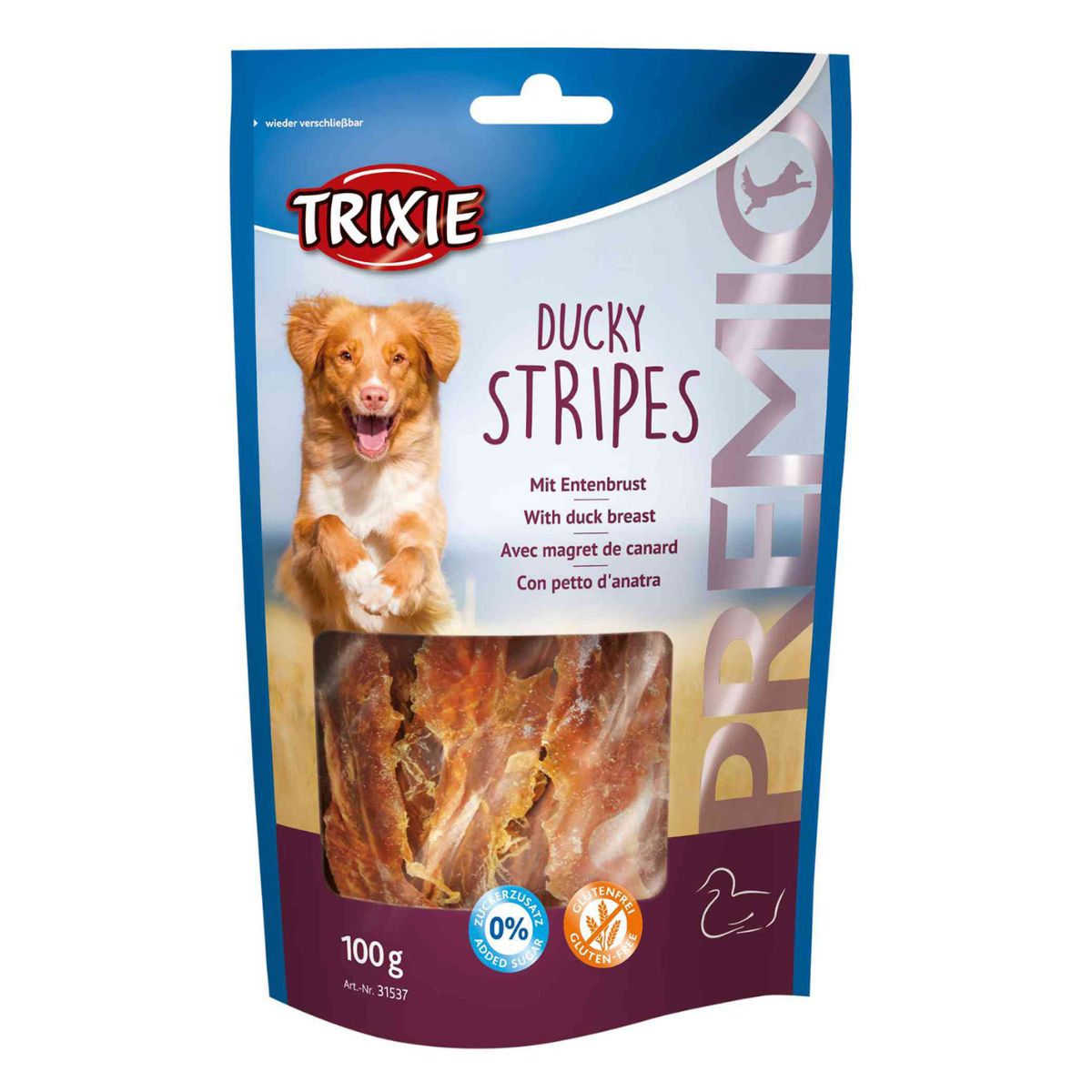 Snack PREMIO Duck Stripes Trixie, 100 g