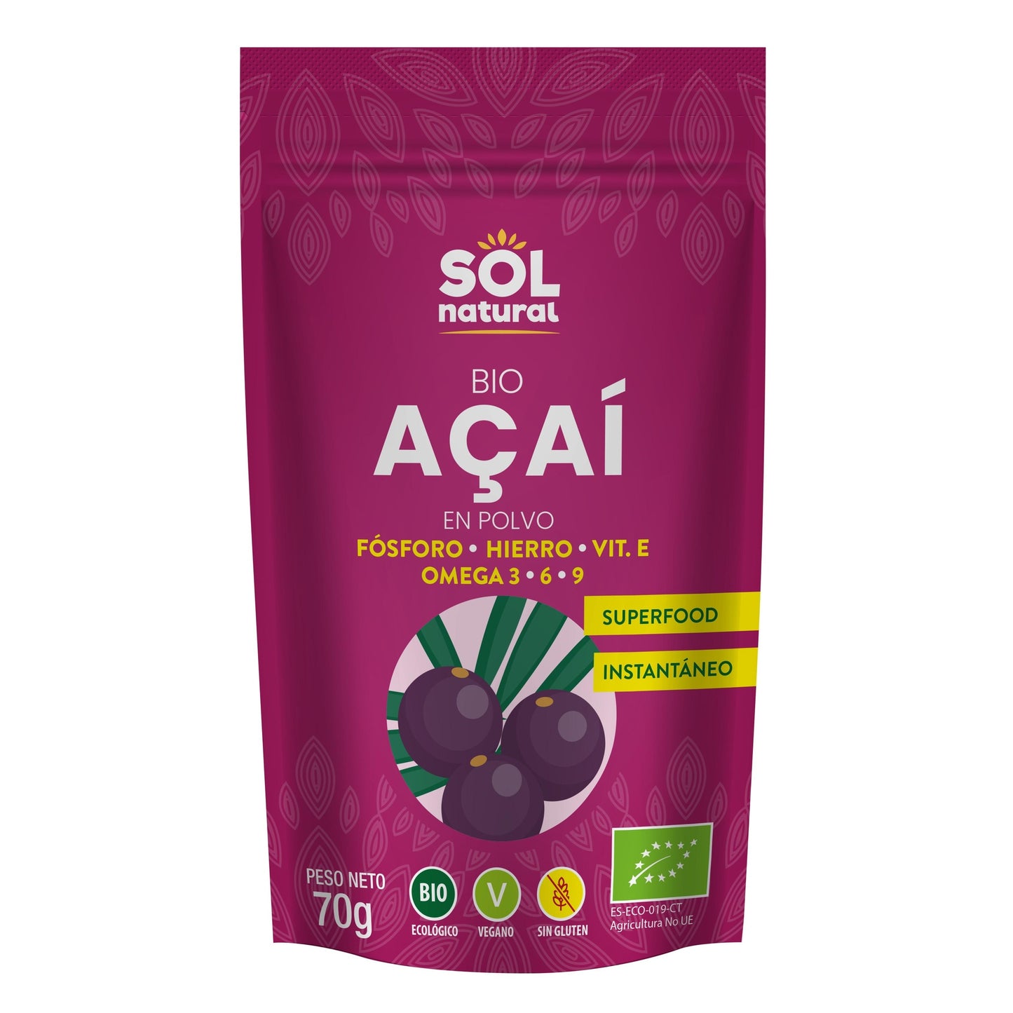 Açaí en polvo bio Sol Natural 70 g