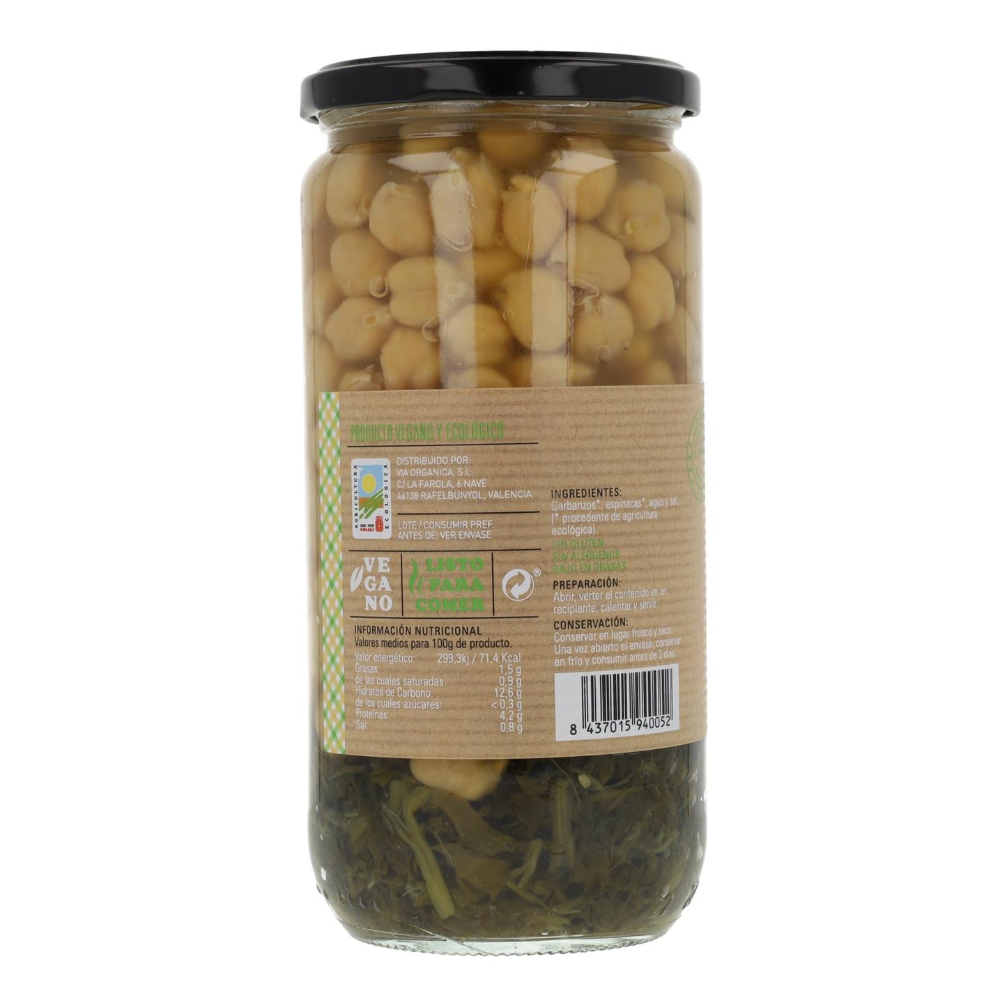 Garbanzos con Espinacas Carlota 720 g