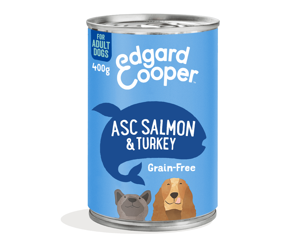 Lata de comida para perros con salmón y pavo sin cereales | Edgard & Cooper 400 g