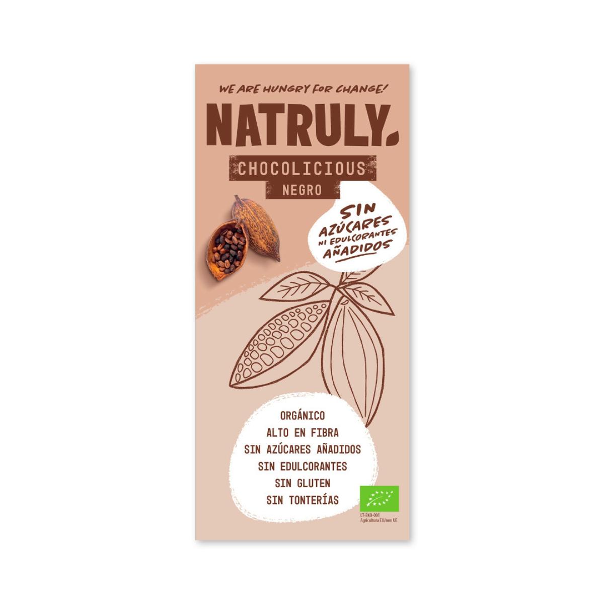 Tableta Chocolicious BIO chocolate negro Natruly 85 g