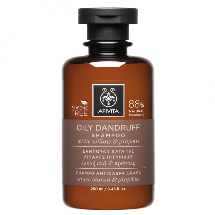 Champú anticaspa  grasa sauce blanco & propóleo Apivita 250 ml