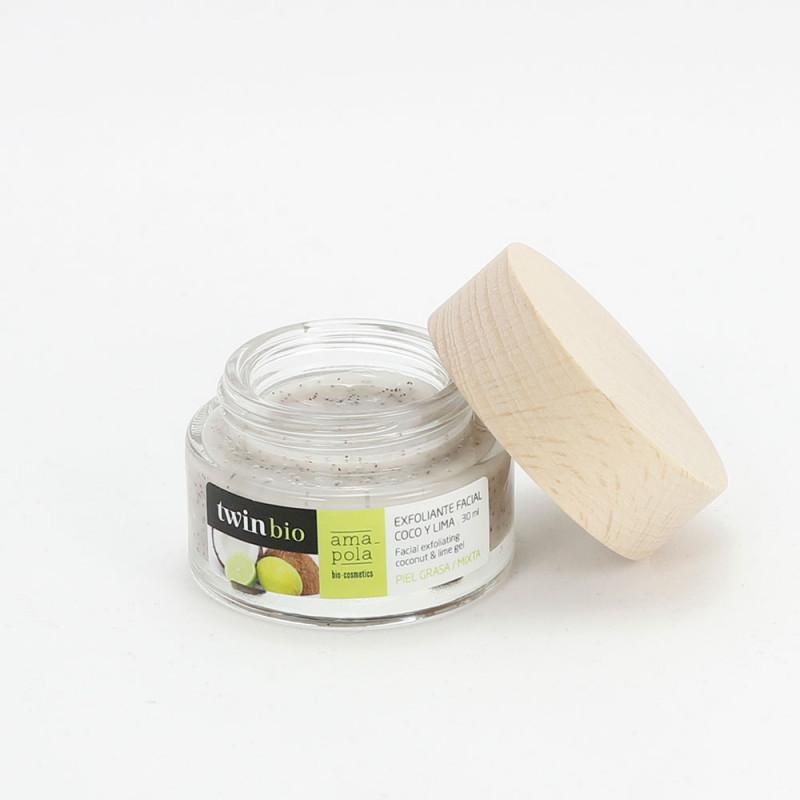 Exfoliante facial coco y lima Amapola Biocosmetics 30 ml
