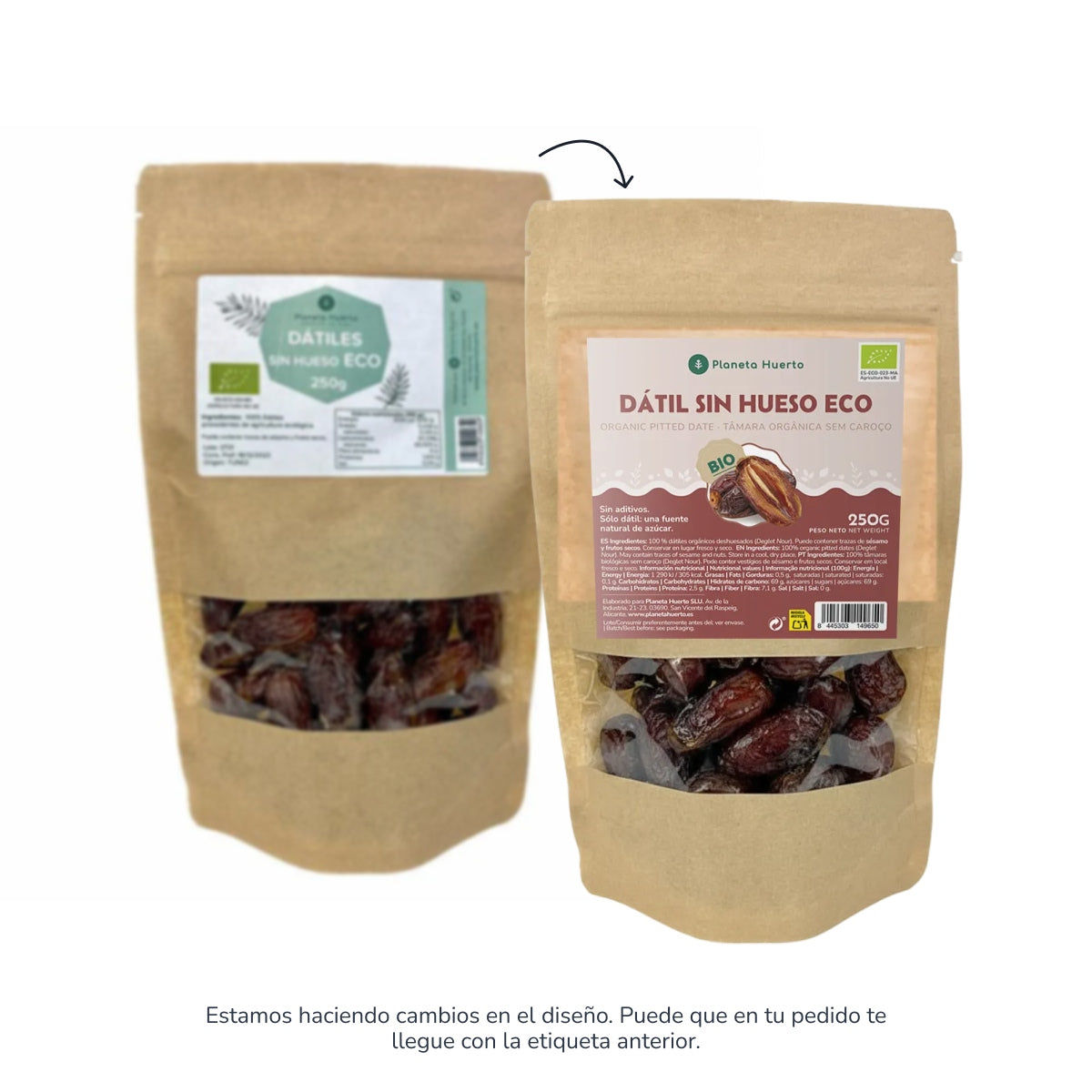 Dátiles sin hueso ECO Planeta Huerto 250 g