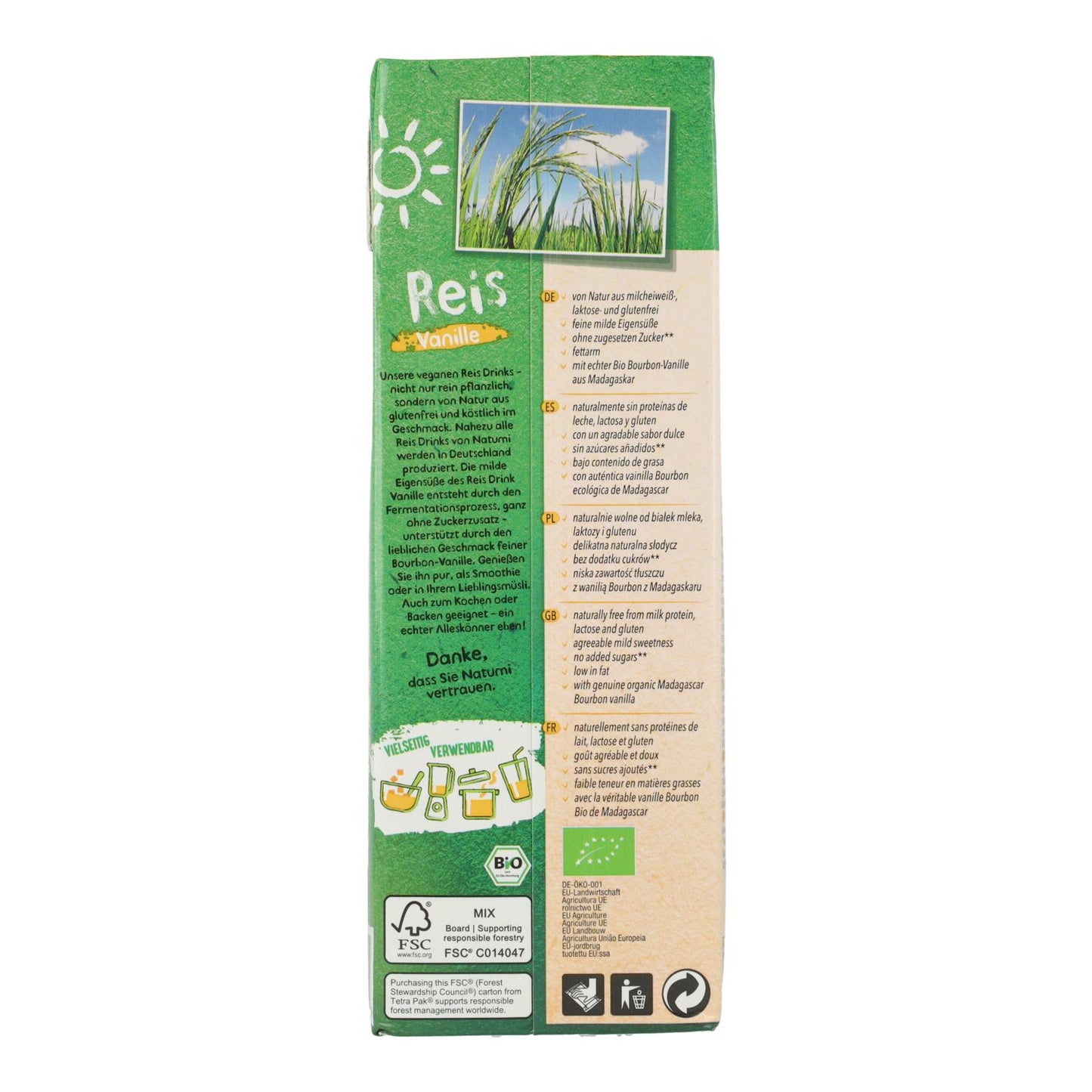 Bebida Arroz Vainilla Bio Natumi 1 L