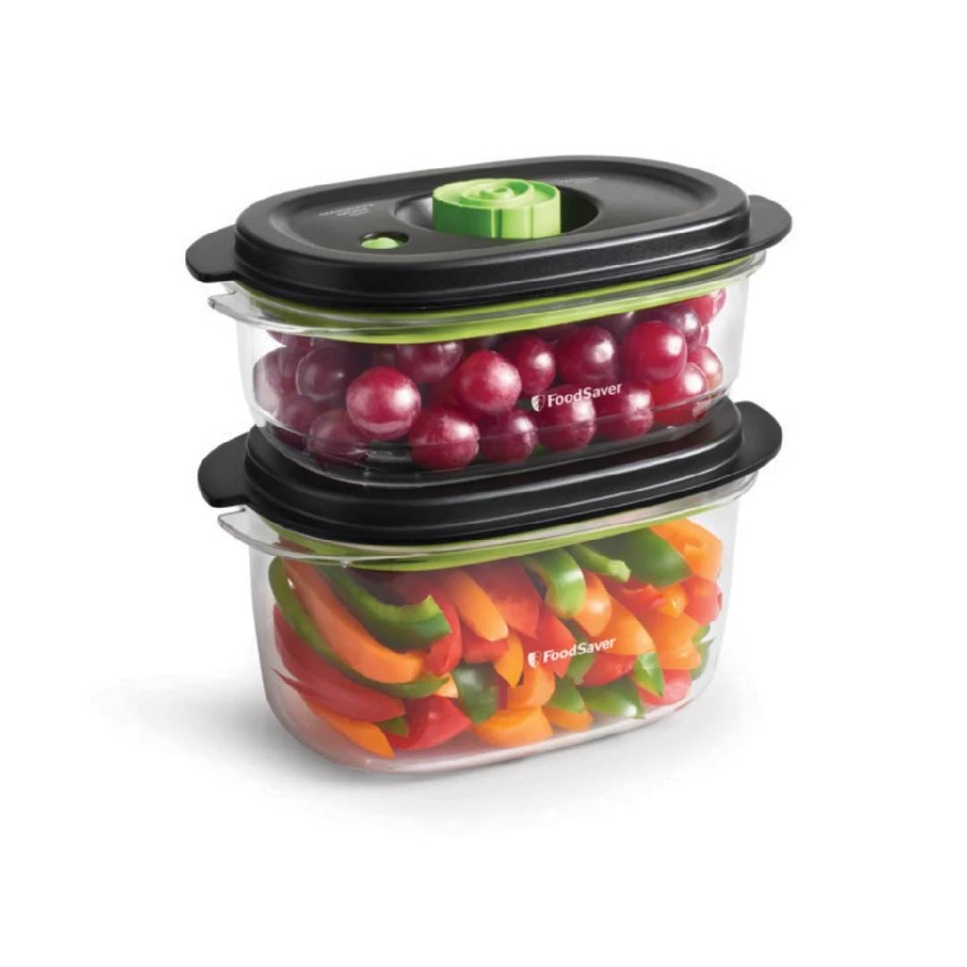 Pack de 2 recipientes de envasado al vacío New Fresh Container 0,7+1,2L FFC025X  Foodsaver