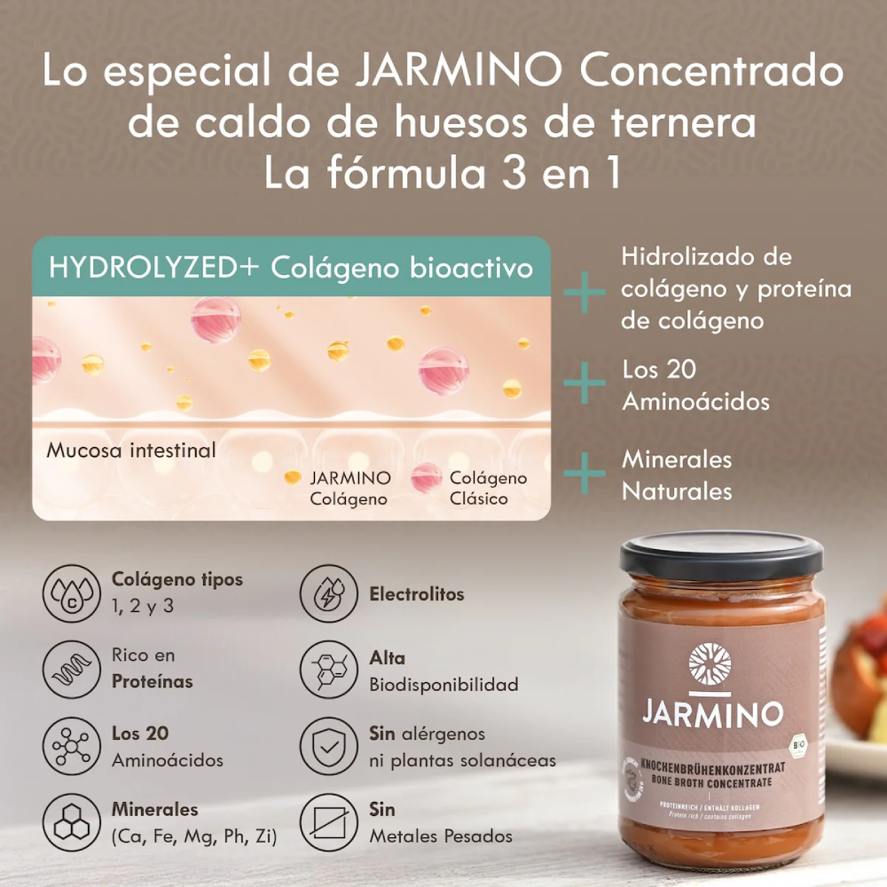 Caldo de Huesos de Ternera Concentrado BIO Jarmino 440 g