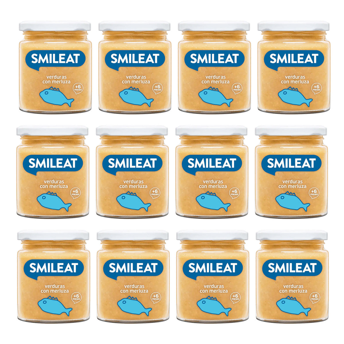 Pack 12x Tarrito BIO verduras y merluza +6 meses Smileat 230g
