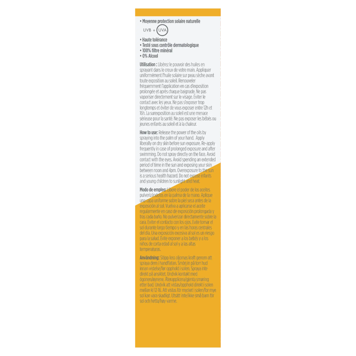 Aceite Solar en spray SPF 15 Hipoalergénico Bioregena 90 ml