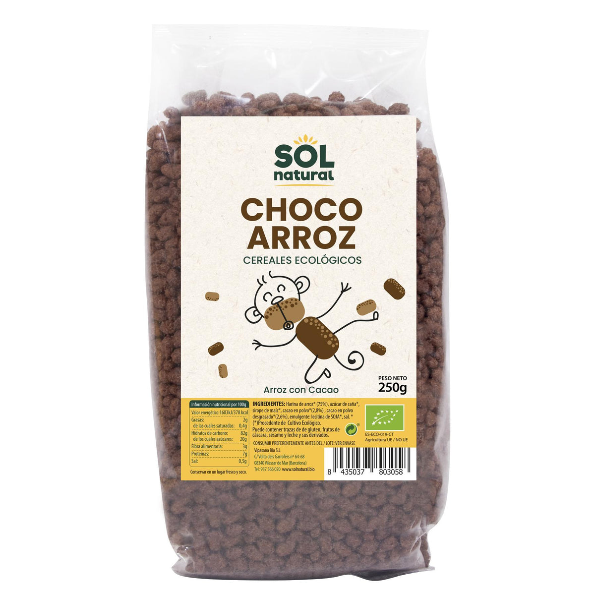 Cereales Choco Arroz hinchado bio Sol Natural 250 g