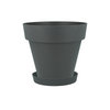 Pack maceta con plato color antracita Tes 18 x 15 cm