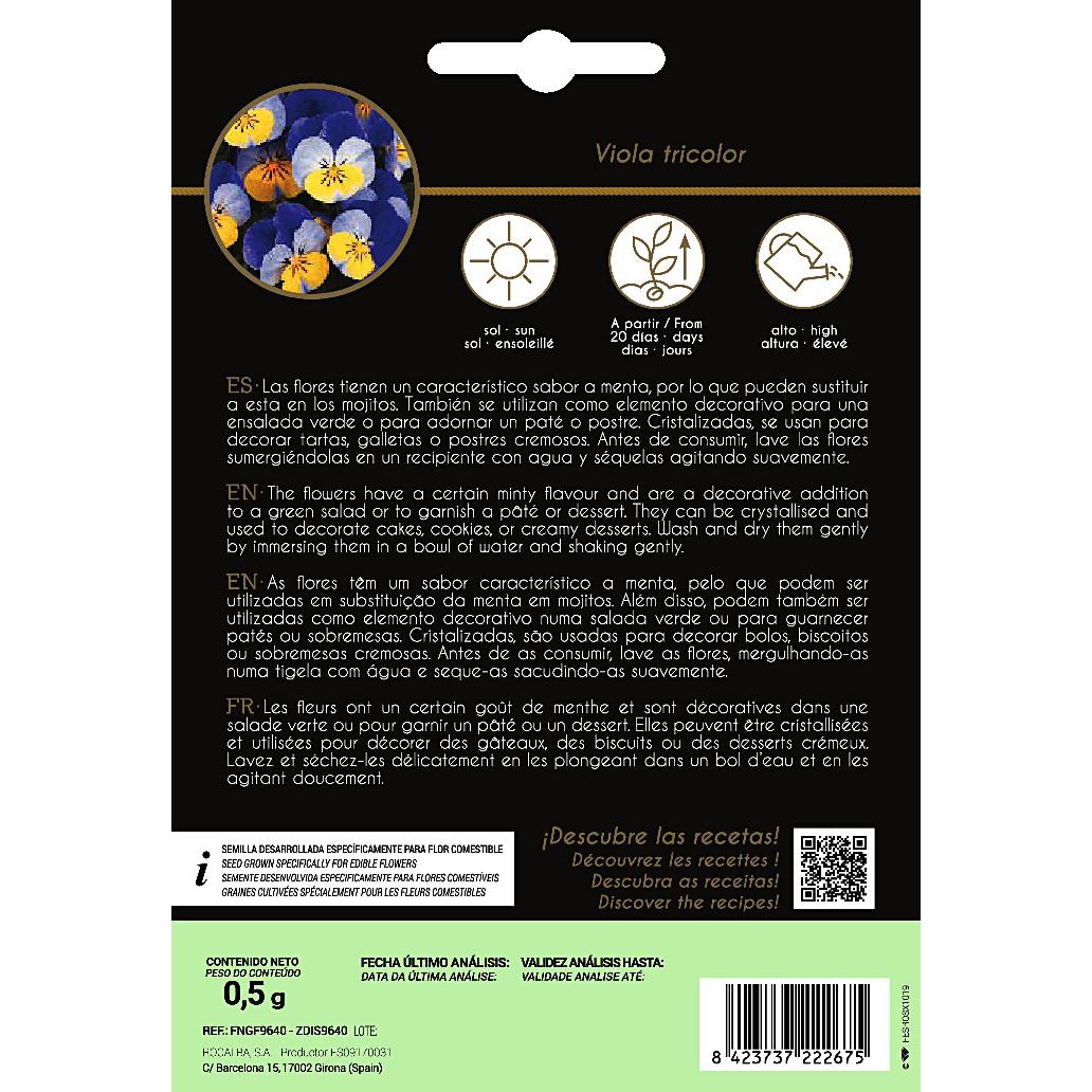Semillas de flores comestibles de Pensamiento Rocalba