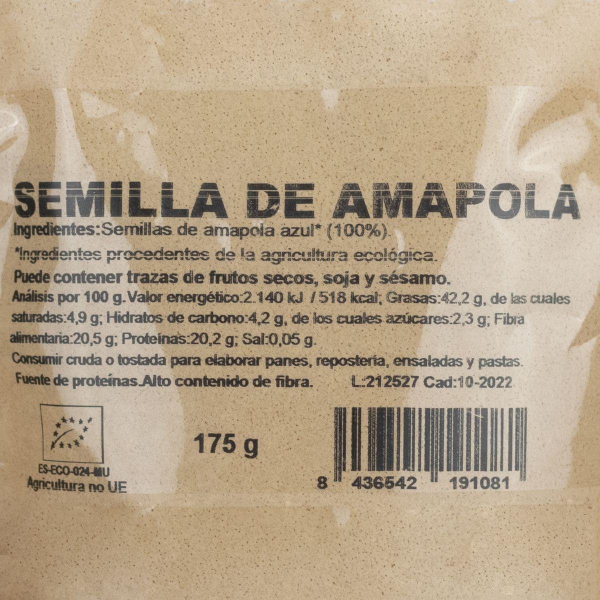 Semillas de Amapola Ecológicas Naturgreen 175 g