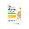 GOURMET Nature's Creations Exquisito Puré Snack Liquido con Pollo y Calabaza 5x10g