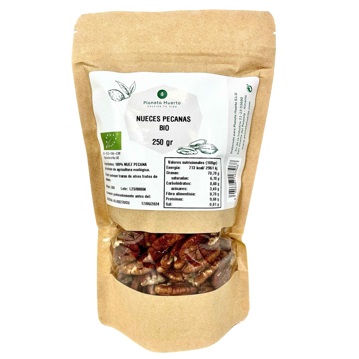 Nueces pecanas ECO Planeta Huerto 250 g