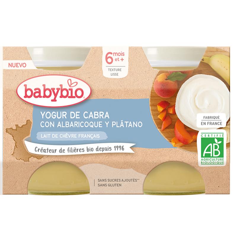 Yogur de Albaricoque y Plátano con Leche de Cabra Ecológica Babybio 2x130gr