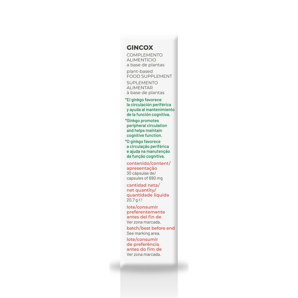 Gincox cápsulas, Soria Natural, 30 cápsulas