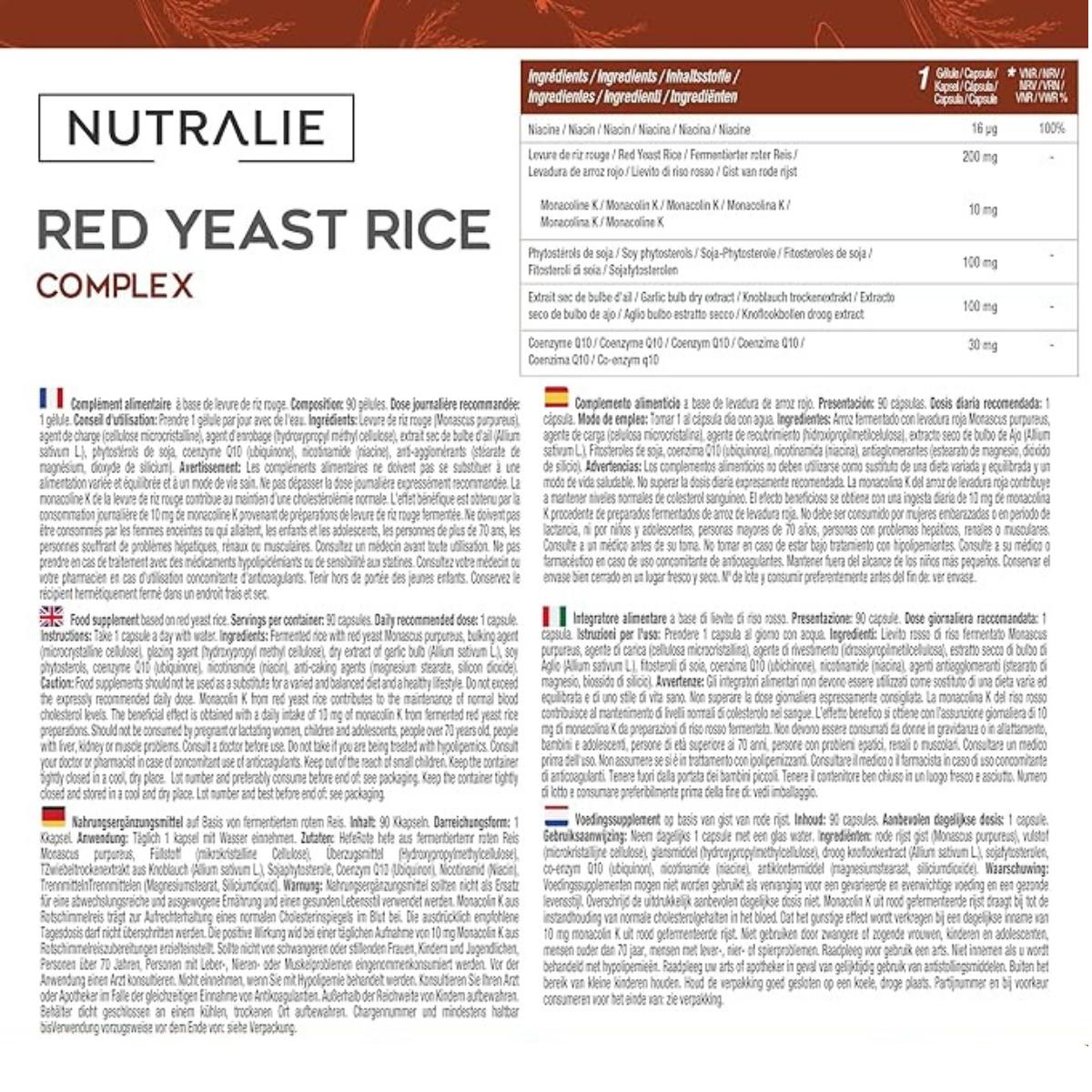 Pack 2x Nutralie Levadura de Arroz Rojo con 2,9mg Monacolina y Q10 90 Cápsulas