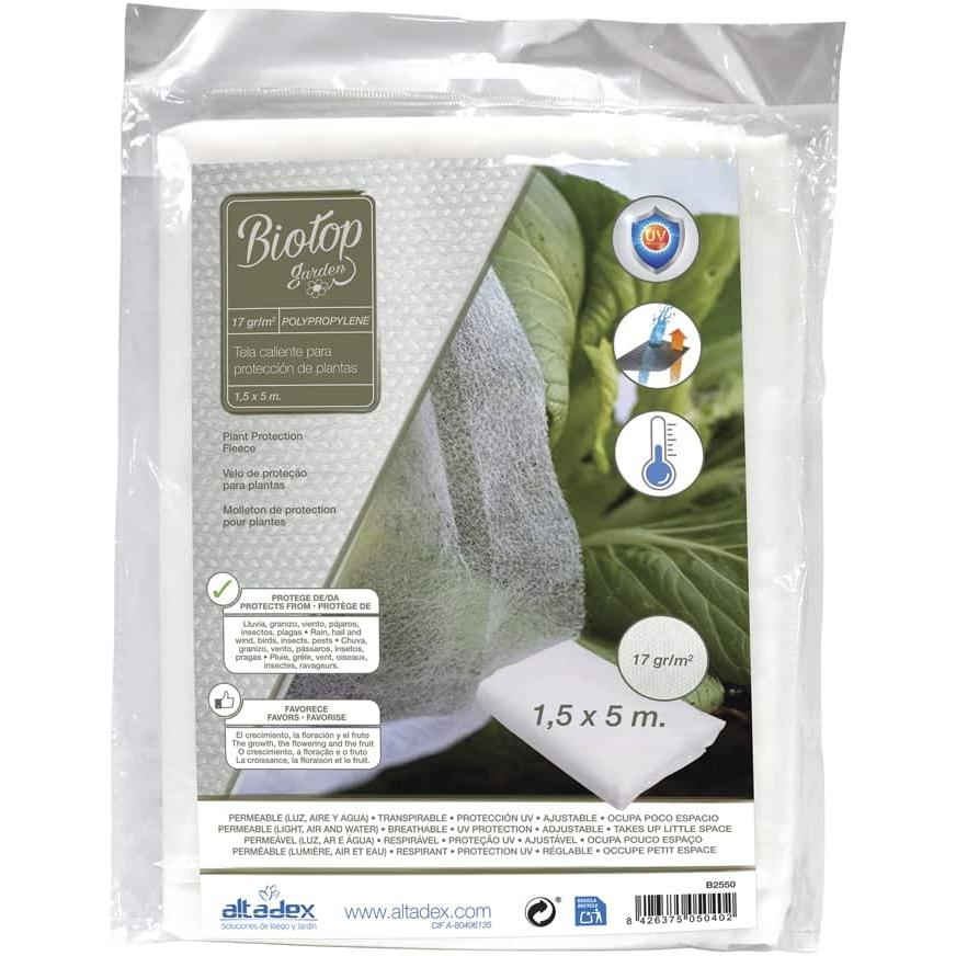 Tela protección de cultivos antiheladas Biotop 1.5 x 5 m