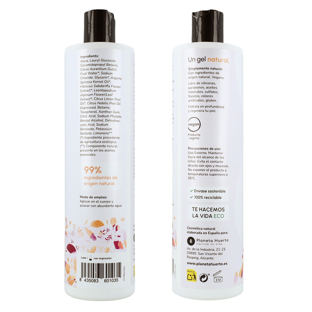 Pack Flor de Hibisco Planeta Huerto Champú potenciador de brillo 500 ml + Gel de ducha 500 ml + Acondicionador recuperador de brillo 200 ml