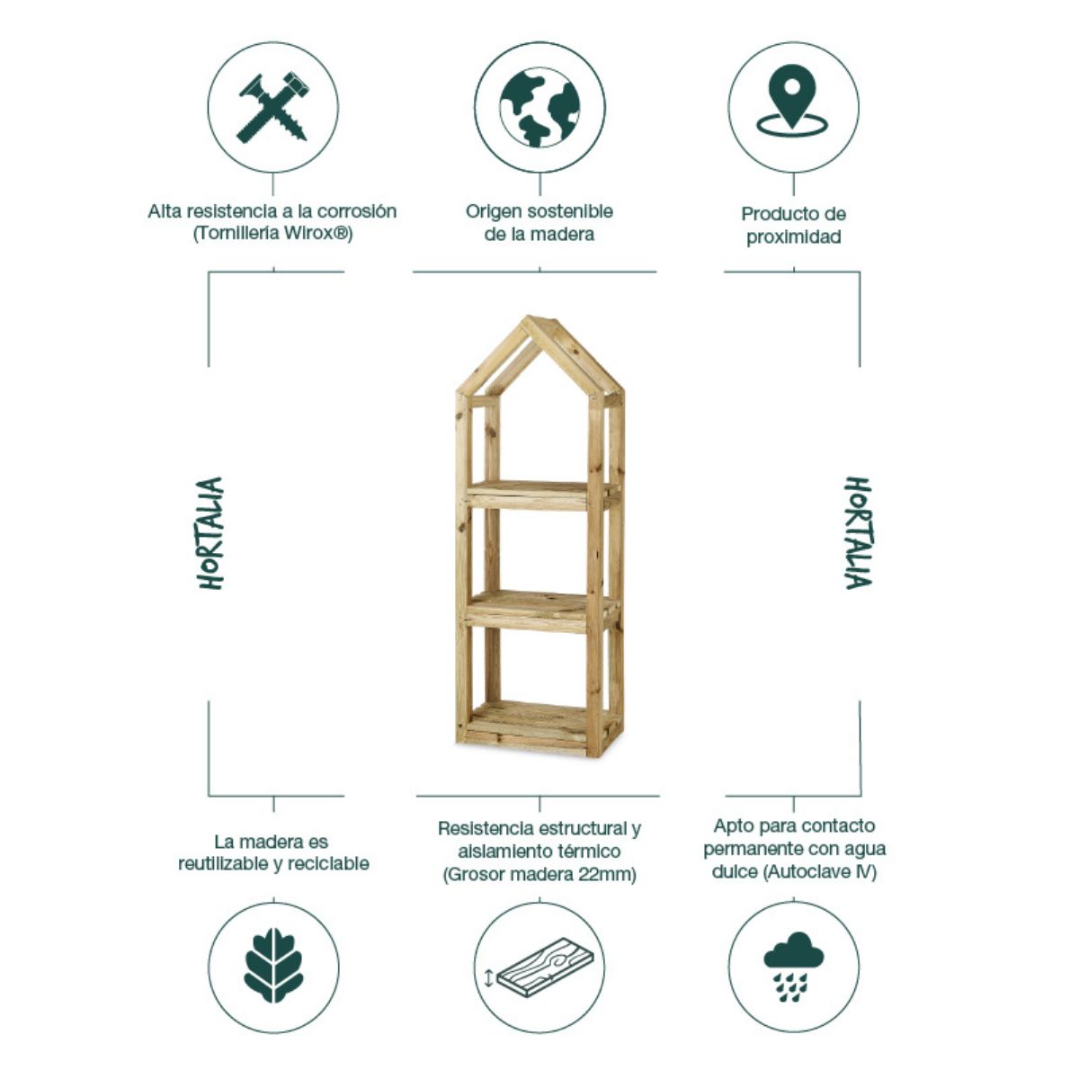 Estantería de madera Autoclave Campanile M