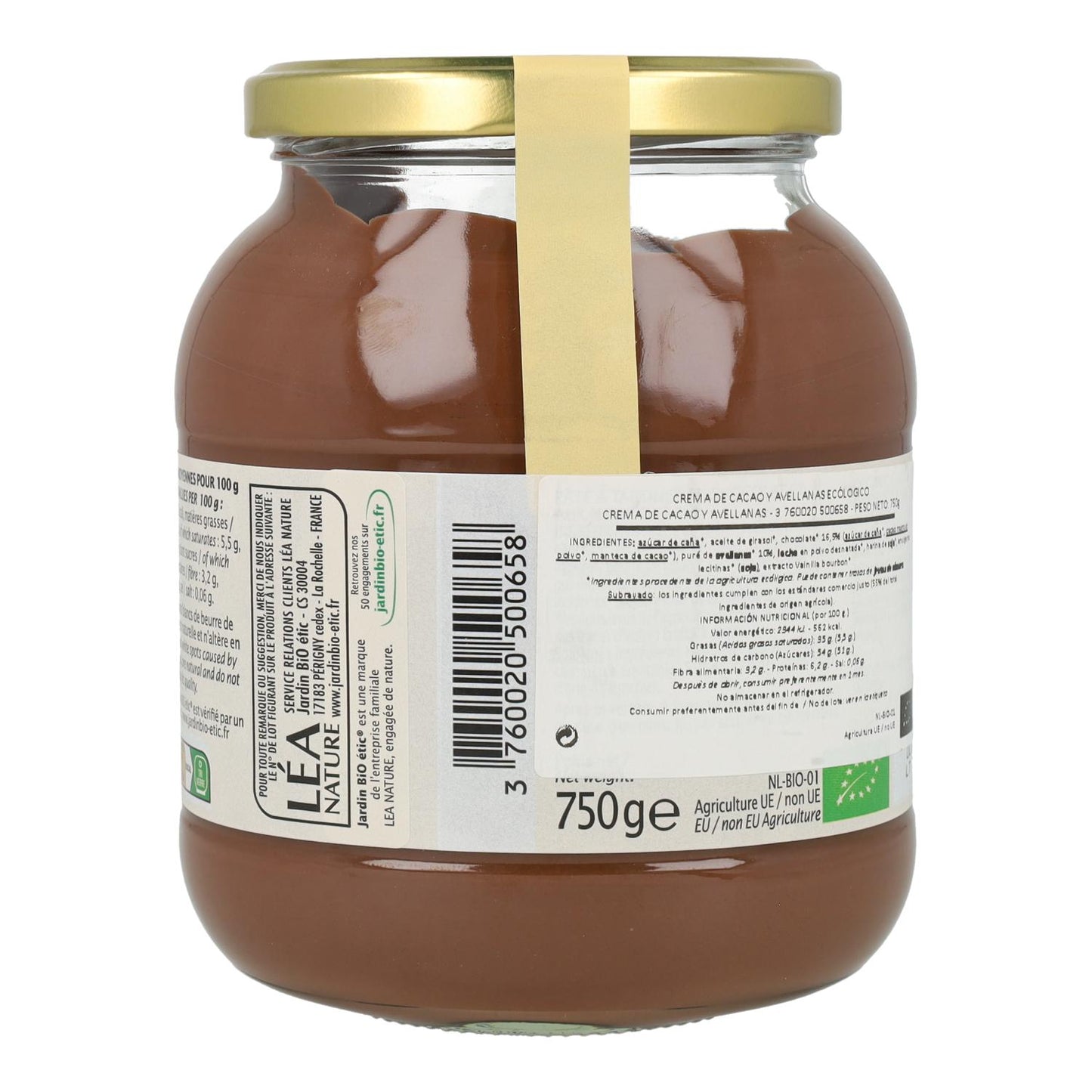 Crema De Cacao Con Avellanas Sin Aceite De Palma Jardin Bio 350 g