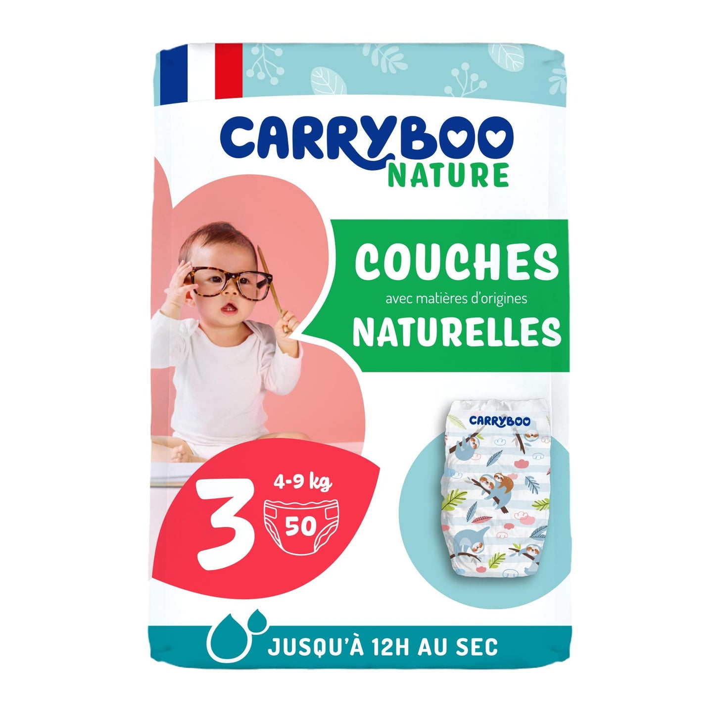 Pañales Carryboo Nature Pañales naturales y coles, talla 3 (4-9kg)