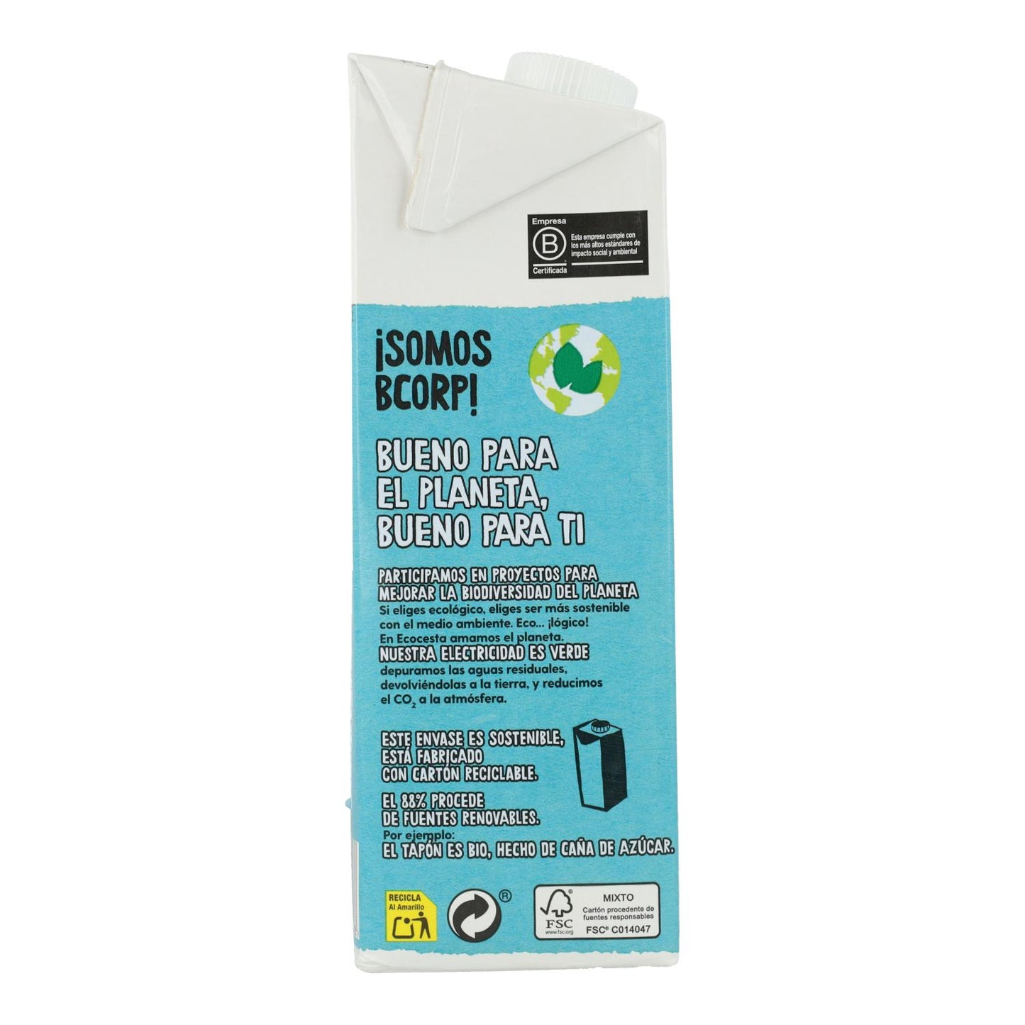 Bebida Vegetal De Coco Sin Azúcar Bio Ecocesta 1L