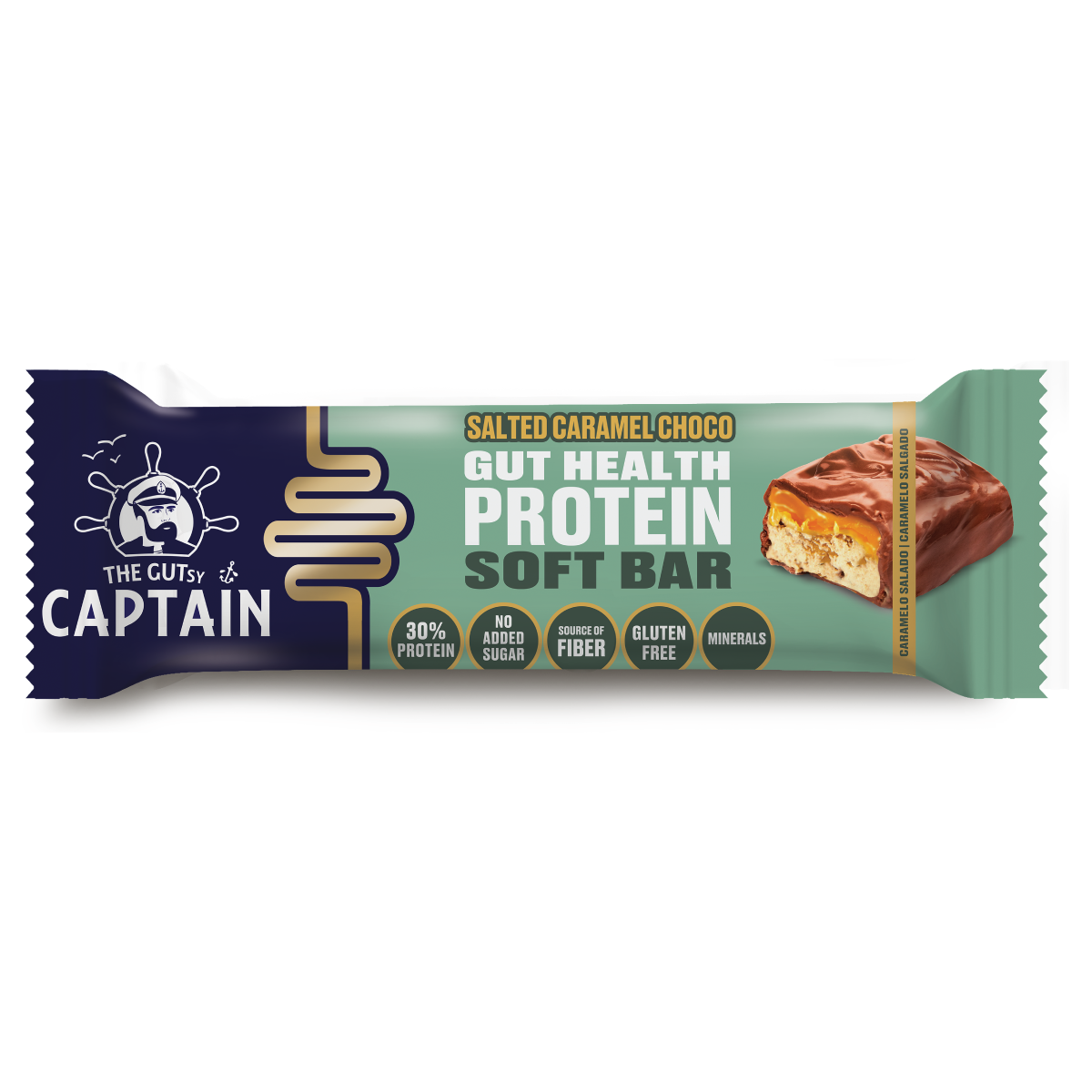 Barrita Chocolate con caramelo salado Gutsy Captain 45g