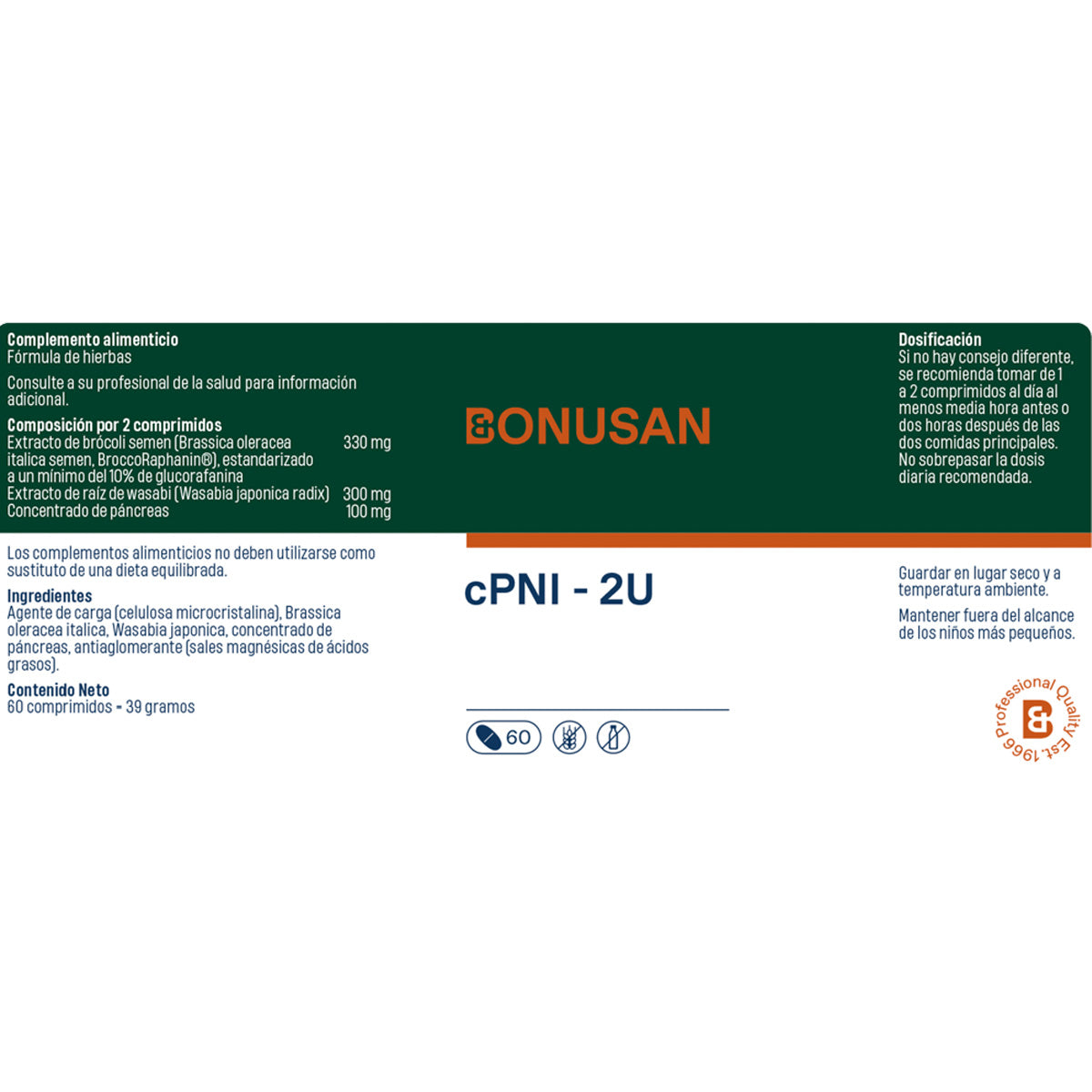 Bonusa cPNI – 2U 60 comprimidos