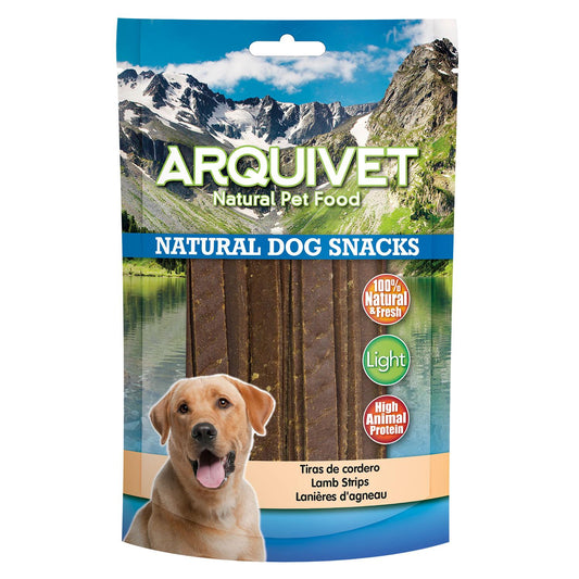Snack natural para perros  Tiras de cordero Arquivet 100 g