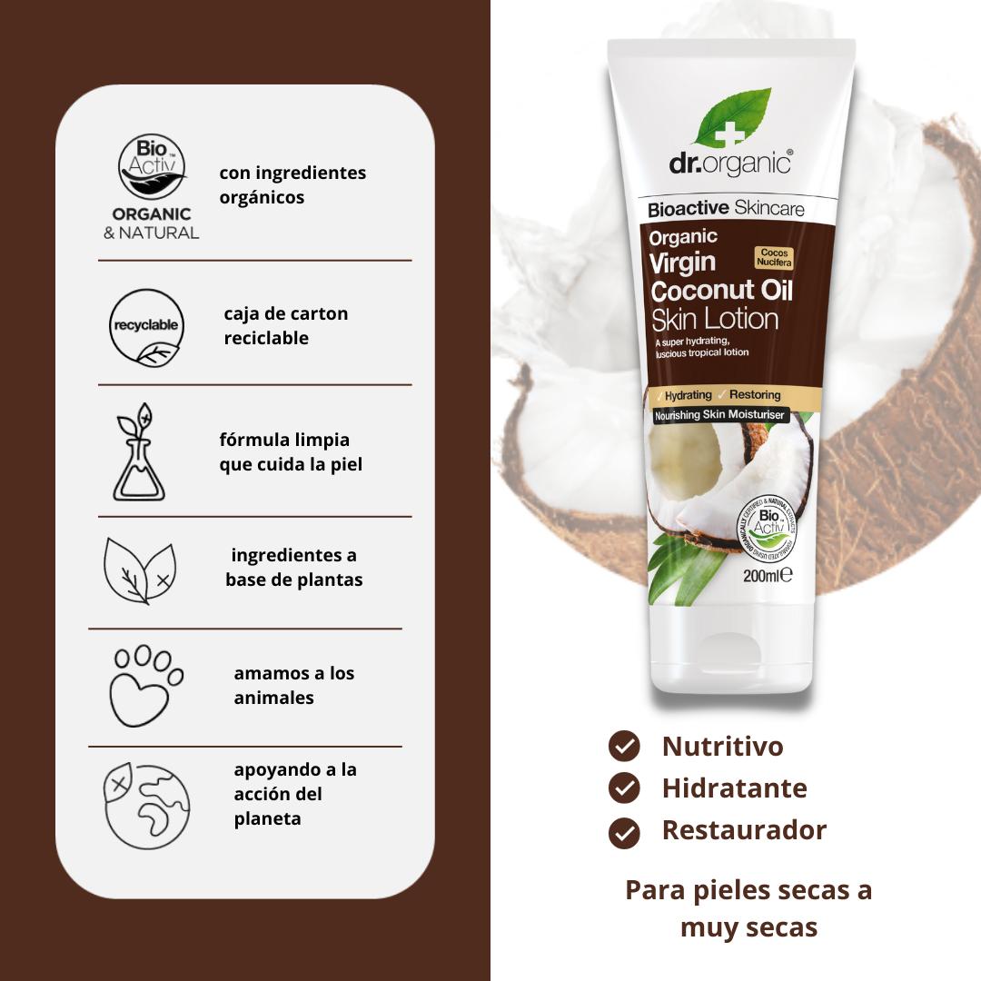 Loción corporal aceite de coco Dr. Organic 200ml