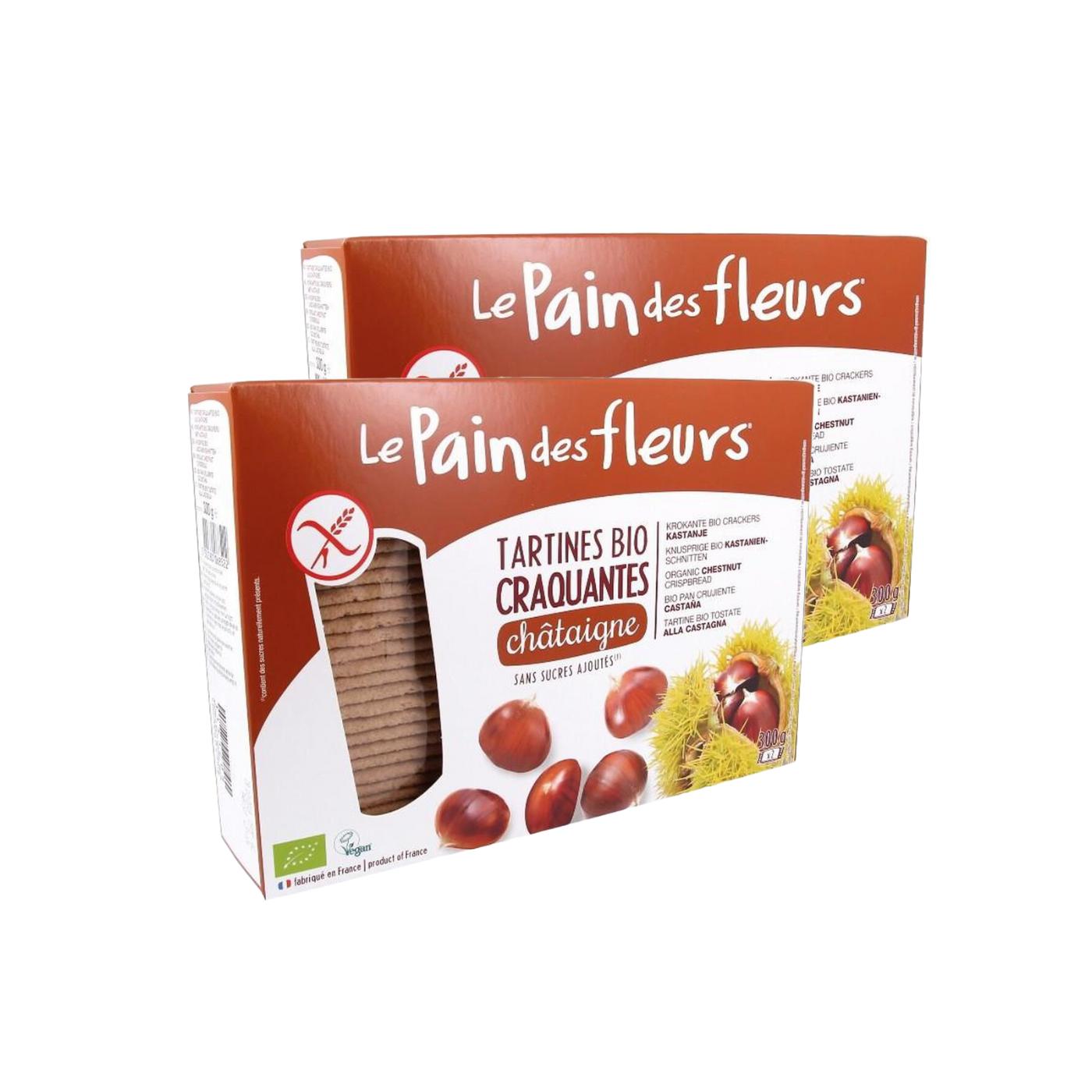 Pack 2 uds Tostadas Crujientes Crackers con Castaña BIO Le pain de fleurs 300 g