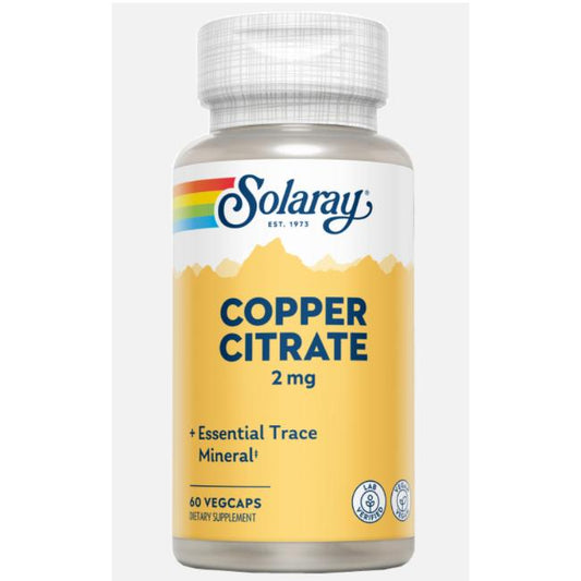 Cobre citrato 2 mg Solaray, 60 caps
