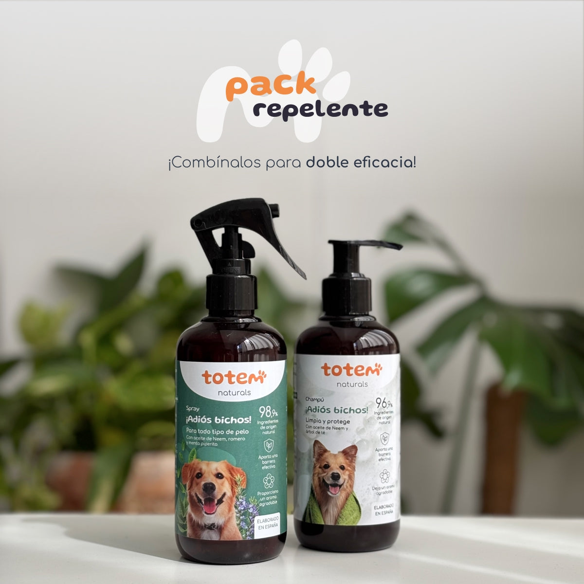 Champú natural Repelente para Perros Totem Naturals 250 ml