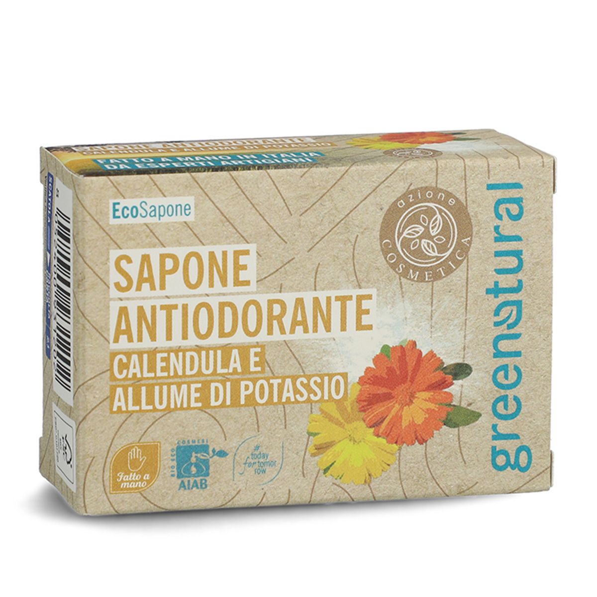 Pastilla de Jabón Desodorante Calendula Alumbre 100 GR Greenatural