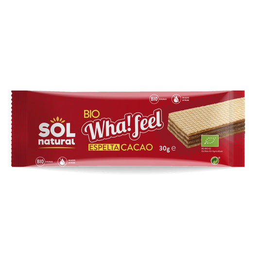 Wha Feel snack de espelta y cacao bio Sol Natural 30 g