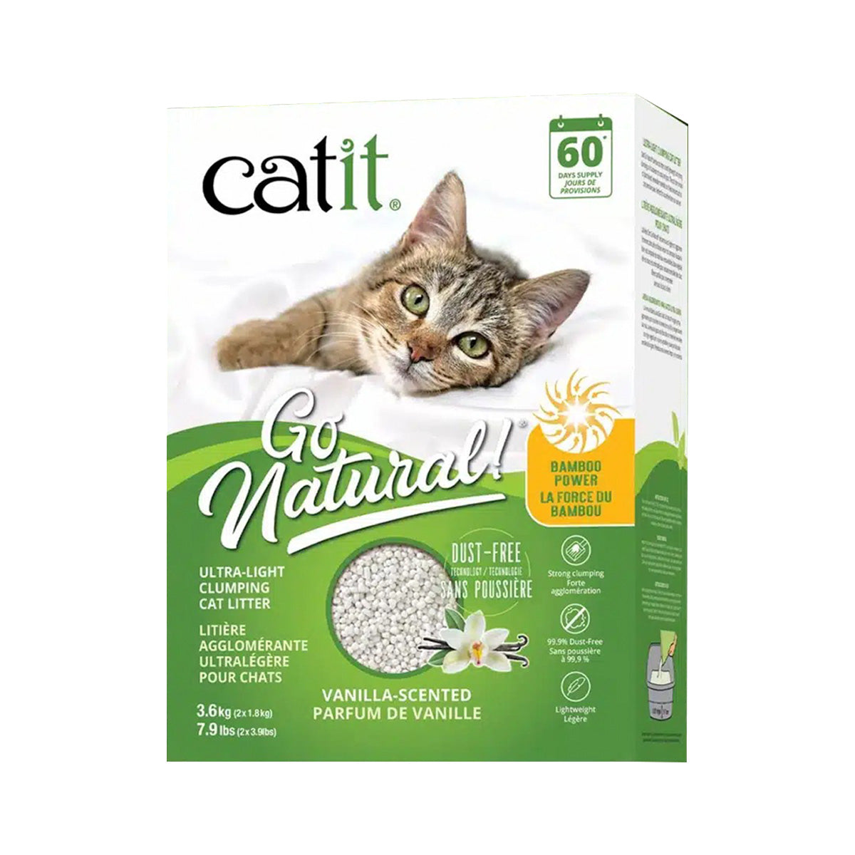 Arena ultraligera de Bambú aroma Vainilla Go Natural! 1,4 kg Catit