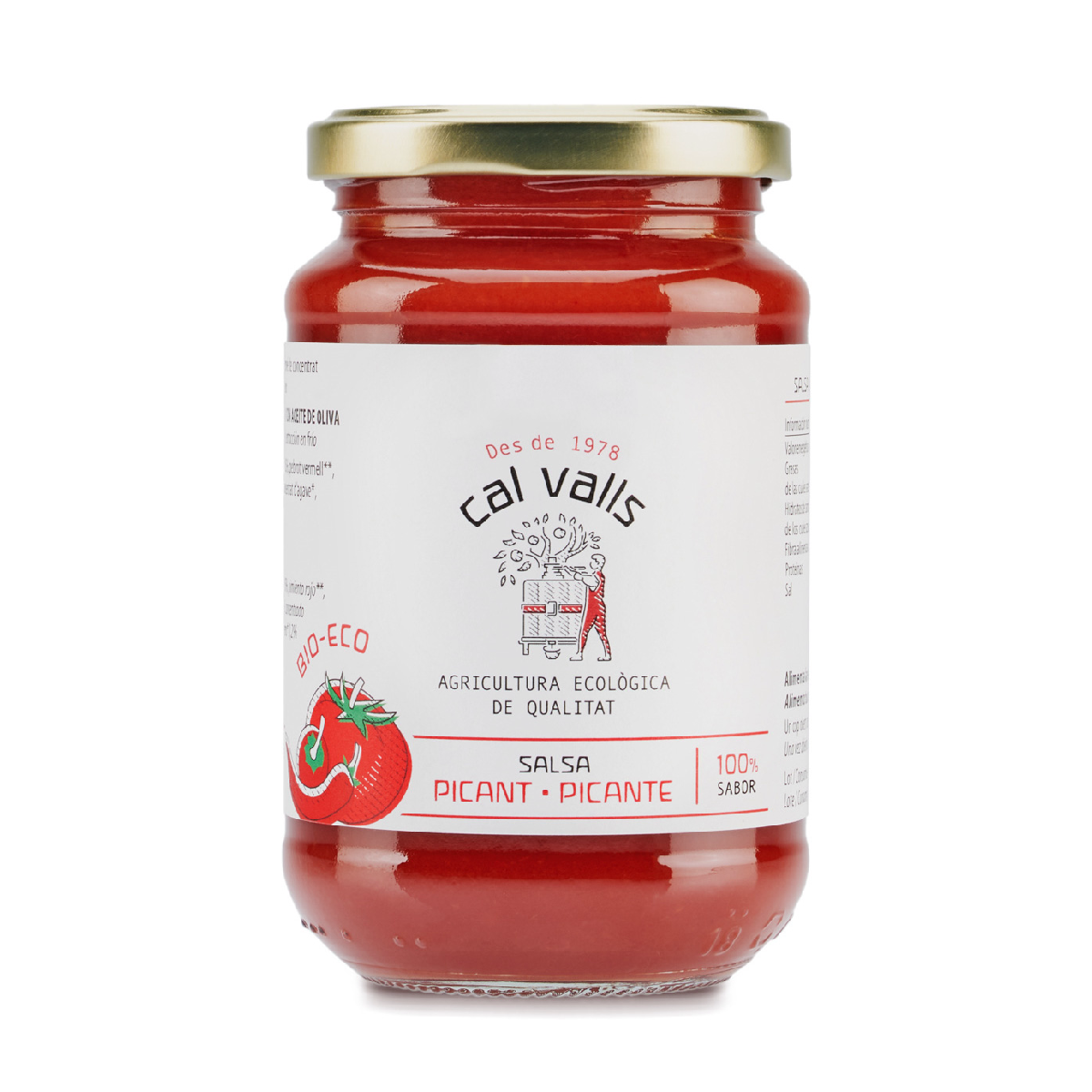 Salsa de Tomate Picante ECO Cal Valls, 350 g