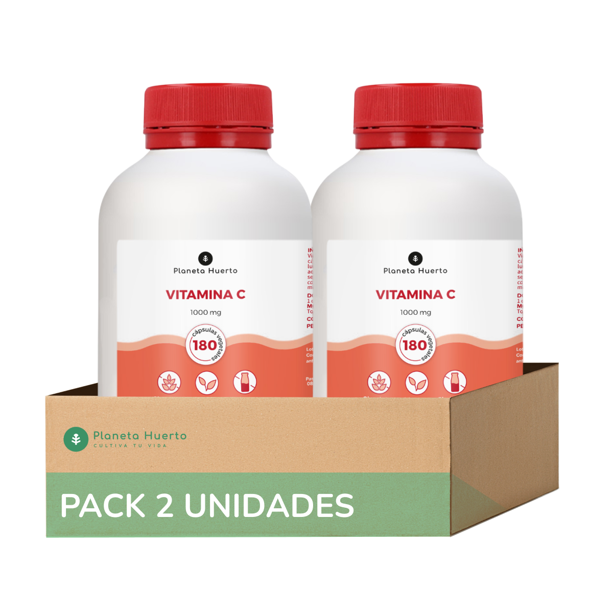 Pack 2xVitamina C 1000 mg Planeta Huerto 180 cápsulas vegetales