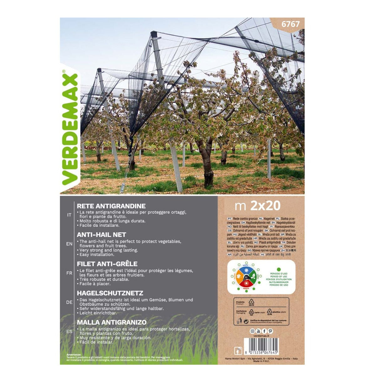 Malla anti granizo Verdemax 2 x 10 m