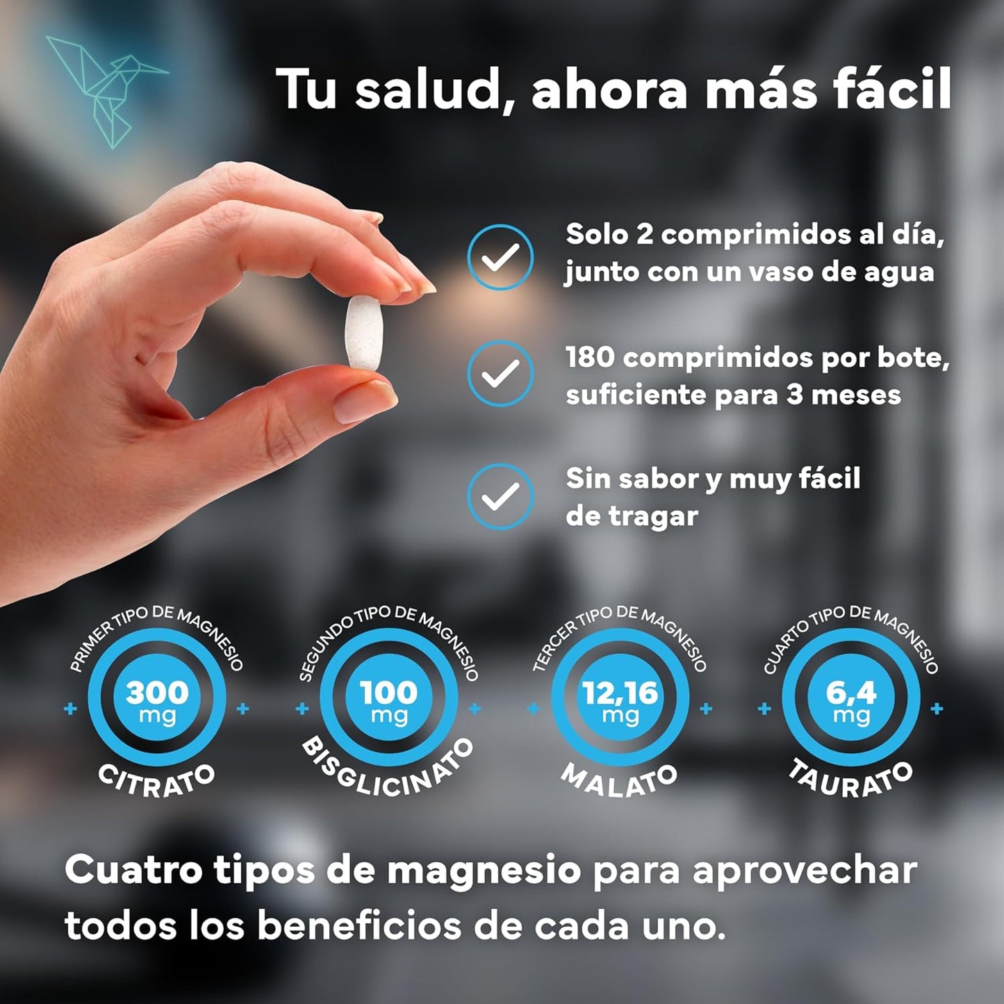 Magnesio Complex Bisglicinato Citrato Taurato y Malato Sevens Nutrition 180 cápsulas