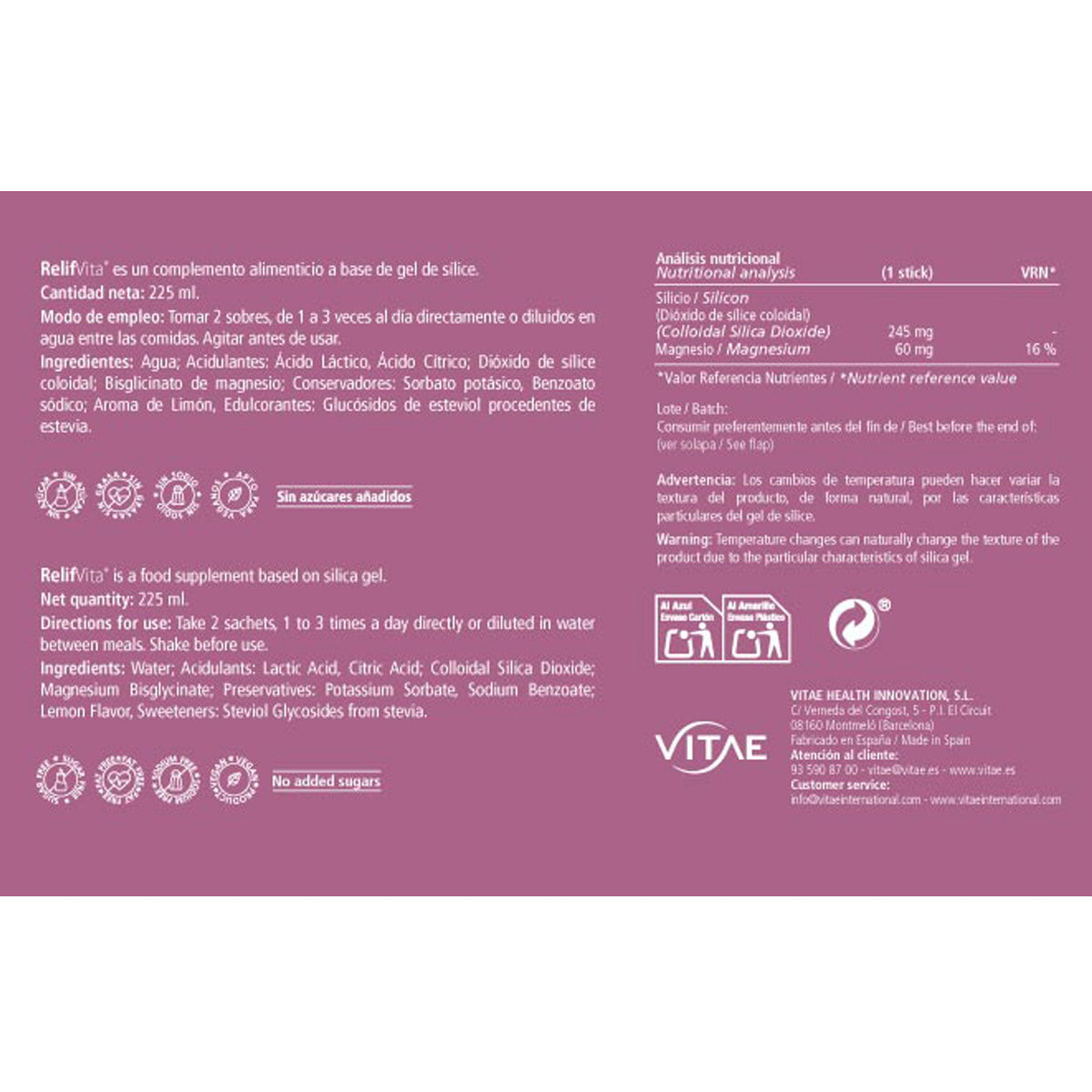 RelifVita, Vitae, 15 sticks