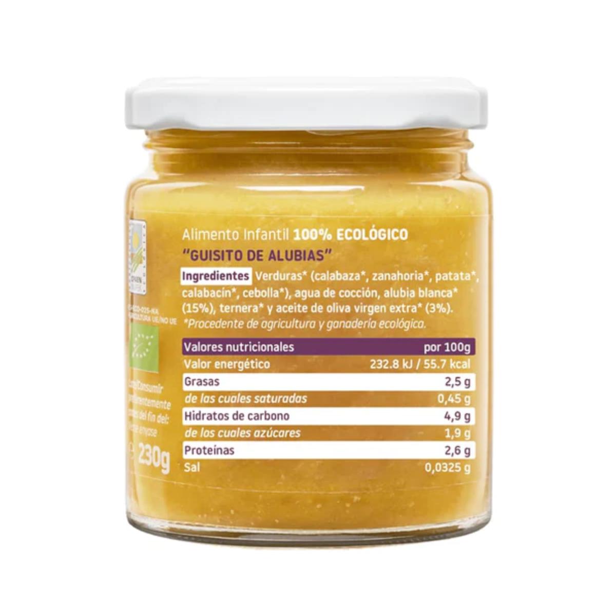 Tarrito BIO Guisito de alubias Smileat, 230 g
