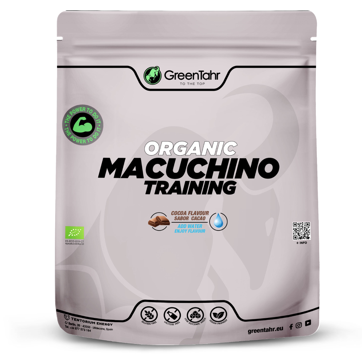 Macuchino training ECO sabor cacao Green Tahr 600g