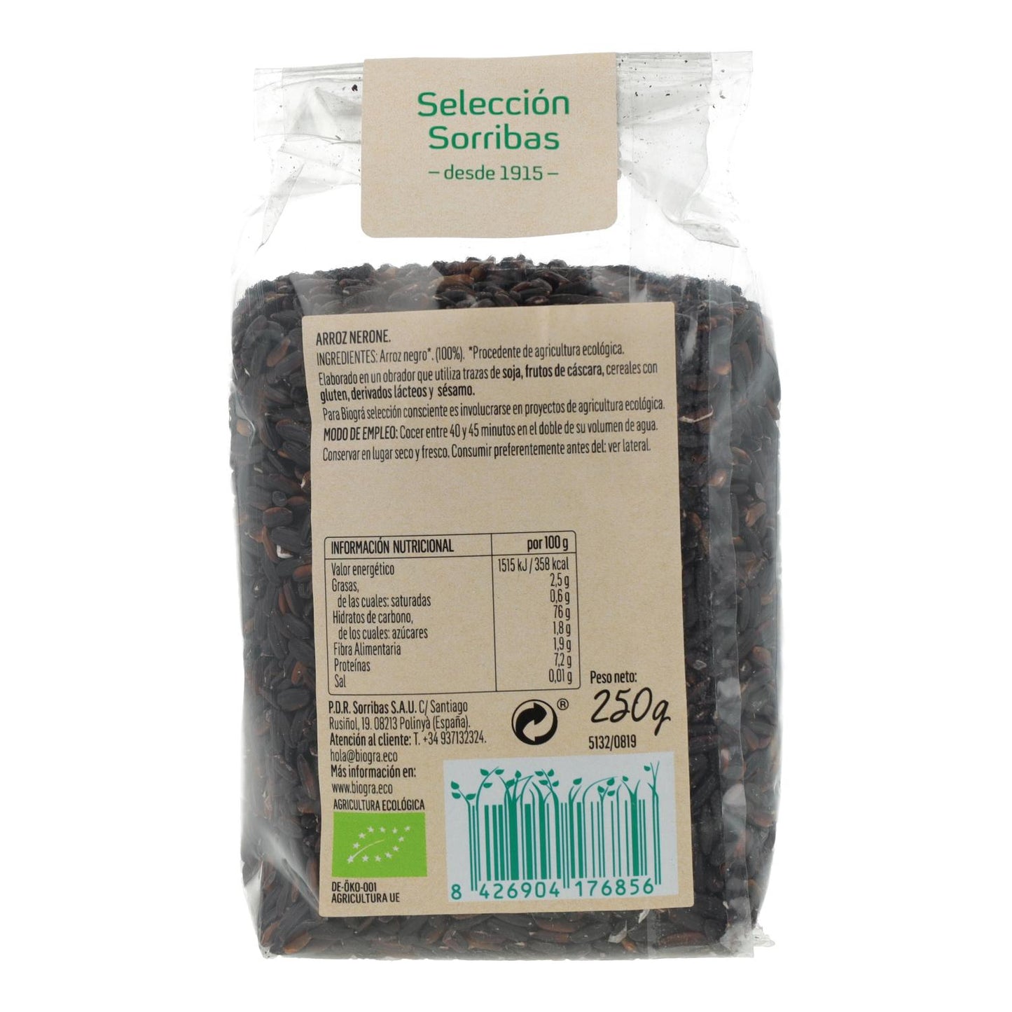 Arroz Nerone Eco Biográ, 250 g