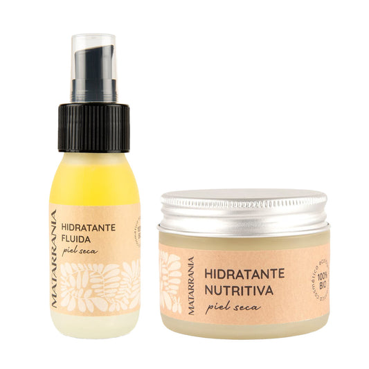 Pack Hidratante Piel Seca Bio 30 ml + Fluido Hidratante para Piel Seca 100% BIO 60 ml, Matarrania