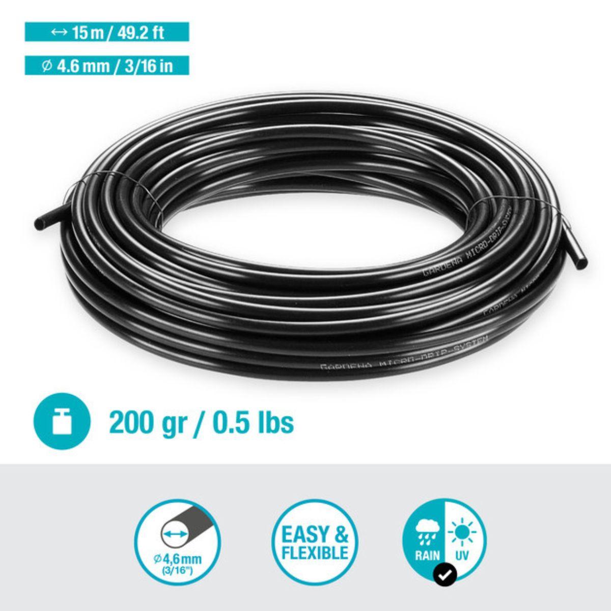 Tubería distribución 4.6 mm (3/16") 15 metros Microdripsystem Gardena